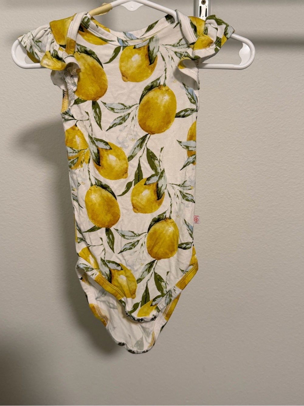 Posh Peanut Yellow Lemon Print Baby Onesie